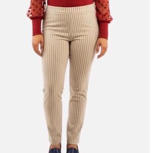 Nanette Lepore Striped Pants Size 0 Beige White Career Casual